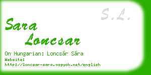 sara loncsar business card